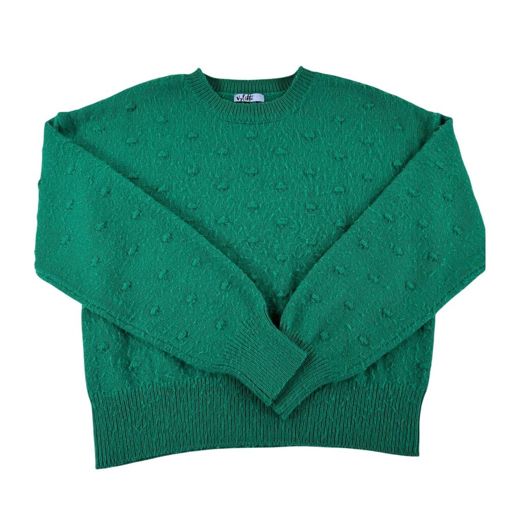 Vylette Women's Pullover Sweater - Green - Large